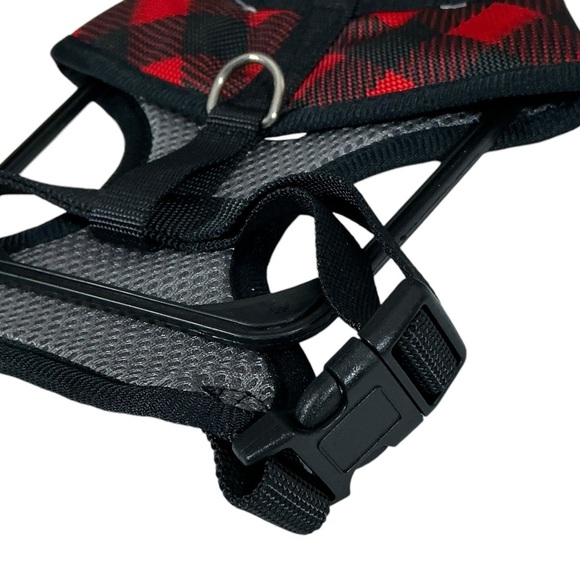 Unique Petz Dog Small Harness Adjustable Comfy Tartan Plaid Red Black SZ S - Picture 8 of 16